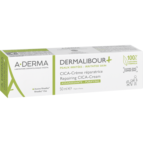 Крем A-Derma (А-Дерма) Dermalibour+ Cica антибактериальный восстанавливающий для лица и тела 50 мл купить - фото №1 Крем A-Derma (А-Дерма) Dermalibour+ Cica антибактериальный восстанавливающий для лица и тела 50 мл купить
