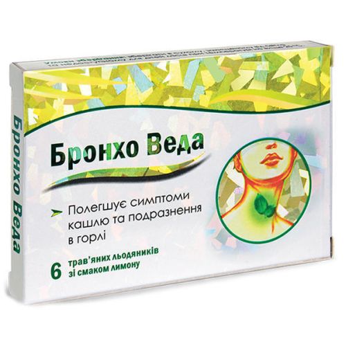 Бронхо Веда льодяники зі смаком лимону №6 фото - фото №1 Бронхо Веда льодяники зі смаком лимону №6 фото