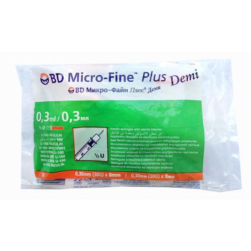 Шприц Micro-Fine Plus Demi одноразовый 0.3 мл инсулиновый U-100 G30 №10 ADD - фото №1 Шприц Micro-Fine Plus Demi одноразовый 0.3 мл инсулиновый U-100 G30 №10 ADD