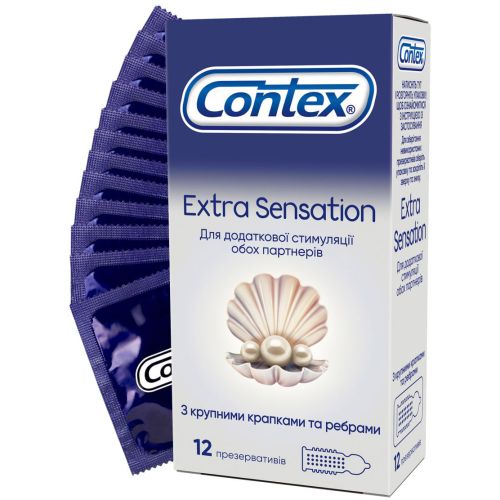 Презервативы Contex Extra Sensation с крупными точками и ребрами №12 ADD - фото №1 Презервативы Contex Extra Sensation с крупными точками и ребрами №12 ADD