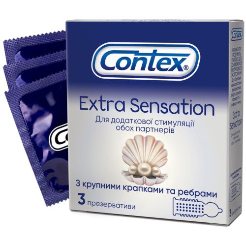 Презервативы Contex Extra Sensation с крупными точками и ребрами №3 фото - фото №1 Презервативы Contex Extra Sensation с крупными точками и ребрами №3 фото