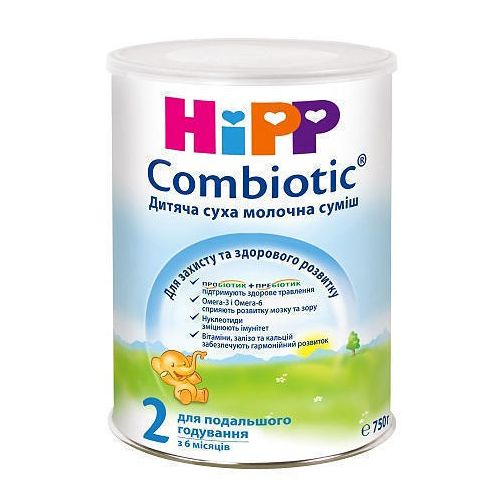 Суміш молочна Hipp Combiotiс-2 (з 6 місяців) 750 г в аптеці - фото №1 Суміш молочна Hipp Combiotiс-2 (з 6 місяців) 750 г в аптеці