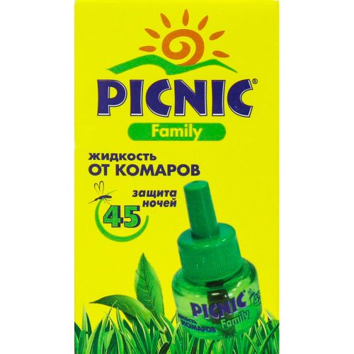Рідина від комарів Picnic Family 45 ночей, 30 мл в аптеці - фото №1 Рідина від комарів Picnic Family 45 ночей, 30 мл в аптеці