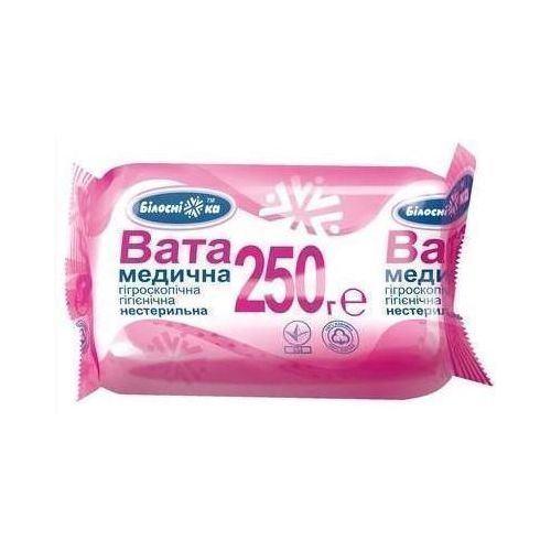 Вата Белоснежка медицинская нестерильная гигроскопическая 250 г фото - фото №1 Вата Белоснежка медицинская нестерильная гигроскопическая 250 г фото