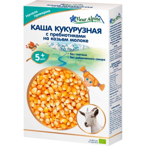 Каша Fleur Alpine Organic на козячому молоці кукурудзяна з пребіотиками, 200 г замовити - фото №1 Каша Fleur Alpine Organic на козячому молоці кукурудзяна з пребіотиками, 200 г замовити