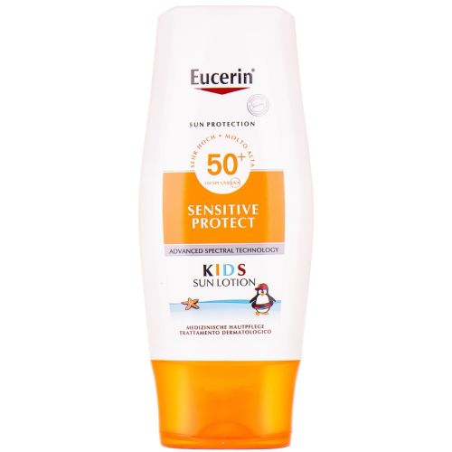 Лосьон Eucerin (Юцерин) Sun Protection солнцезащитный для чувствительной кожи детей SPF50 150 мл в интернет-аптеке - фото №1 Лосьон Eucerin (Юцерин) Sun Protection солнцезащитный для чувствительной кожи детей SPF50 150 мл в интернет-аптеке
