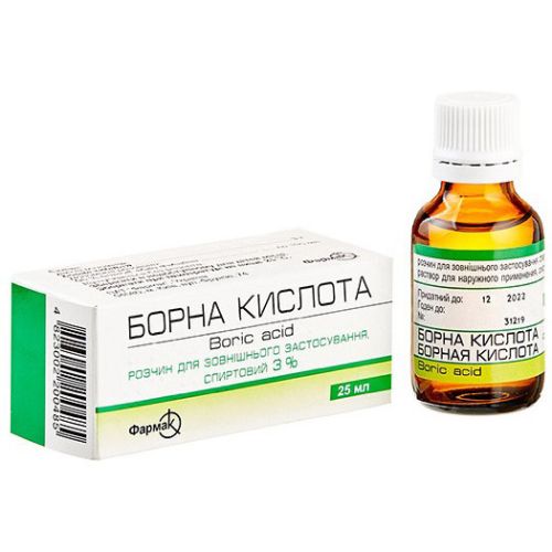 Борна кислота 3% розчин флакон 25 мл в місті Одеса : ціни, характеристика. - фото №1 Борна кислота 3% розчин флакон 25 мл в місті Одеса : ціни, характеристика.
