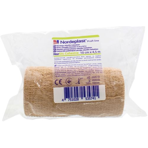 Бинт медичний самофіксуючий NorDic Cohesive універсальний, р.10 см х 4,5 м, 1 шт. в місті Запоріжжя : ціни, характеристика. - фото №1 Бинт медичний самофіксуючий NorDic Cohesive універсальний, р.10 см х 4,5 м, 1 шт. в місті Запоріжжя : ціни, характеристика.