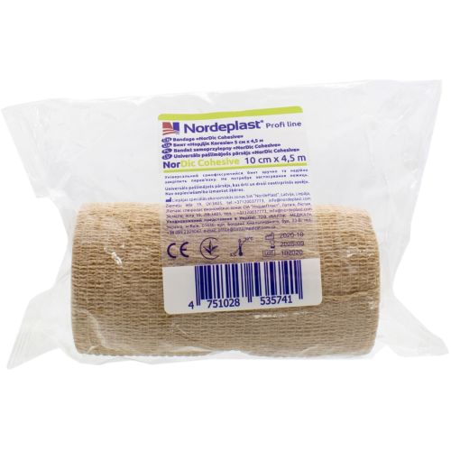 Бинт медицинский Nordeplast NorDic Cohesive самофиксирующийся 10 см х 4,5 м недорого - фото №1 Бинт медицинский Nordeplast NorDic Cohesive самофиксирующийся 10 см х 4,5 м недорого