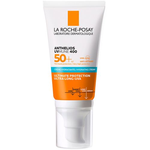 Крем сонцезахисний зволожуючий La Roche-Posay (Ля Рош-Позе) Anthelios UVmune 400 SPF50+ для обличчя та шкіри навколо очей, 50 мл ціна - фото №1 Крем сонцезахисний зволожуючий La Roche-Posay (Ля Рош-Позе) Anthelios UVmune 400 SPF50+ для обличчя та шкіри навколо очей, 50 мл ціна