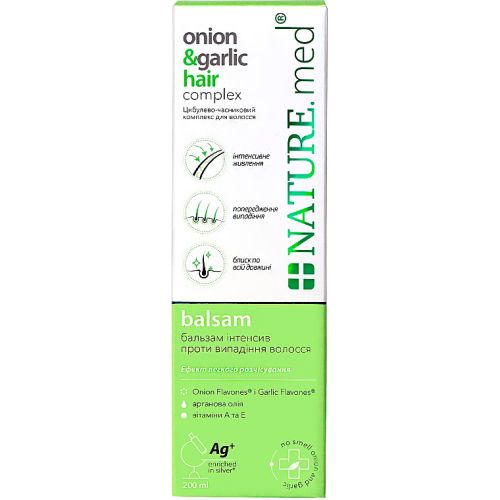 Бальзам Nature.med Интенсив Луково-чесночный комплекс для волос, 200 мл заказать - фото №1 Бальзам Nature.med Интенсив Луково-чесночный комплекс для волос, 200 мл заказать