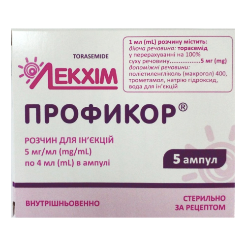 Профикор 5 мг/мл раствор для инъекций ампулы 4 мл №5 в интернет-аптеке - фото №1 Профикор 5 мг/мл раствор для инъекций ампулы 4 мл №5 в интернет-аптеке