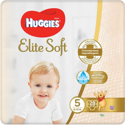 Підгузки Huggies Elite Soft Jumbo р. 5 (12-22 кг) 28 шт. в Україні - фото №1 Підгузки Huggies Elite Soft Jumbo р. 5 (12-22 кг) 28 шт. в Україні