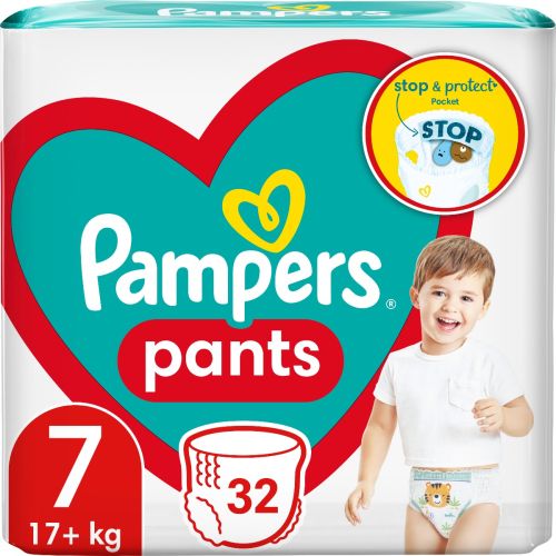 Підгузки-трусики Pampers Pants Giant Plus 7 (17 кг), 32 шт. фото - фото №1 Підгузки-трусики Pampers Pants Giant Plus 7 (17 кг), 32 шт. фото