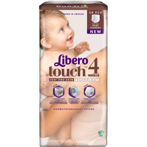 Підгузки-трусики Libero Touch р.4 (7-11 кг) 38 шт. ADD - фото №1 Підгузки-трусики Libero Touch р.4 (7-11 кг) 38 шт. ADD