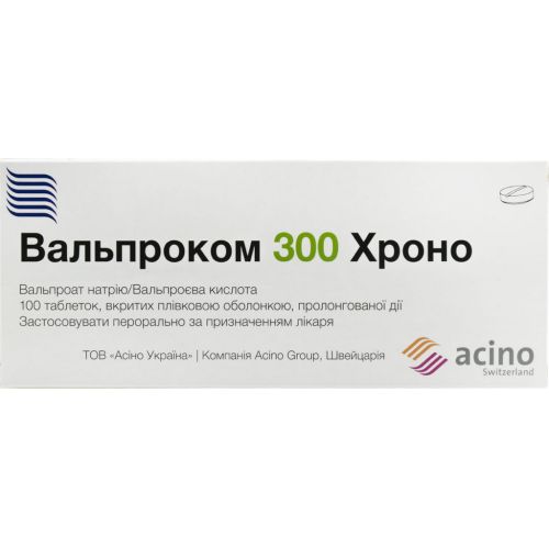 Вальпроком 300 мг таблетки №100 купити - фото №1 Вальпроком 300 мг таблетки №100 купити