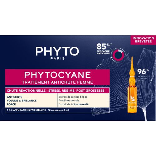 Средство против выпадения волос Phyto (Фито) Phytocyane для женщин, 12 шт. х 5 мл купить - фото №1 Средство против выпадения волос Phyto (Фито) Phytocyane для женщин, 12 шт. х 5 мл купить