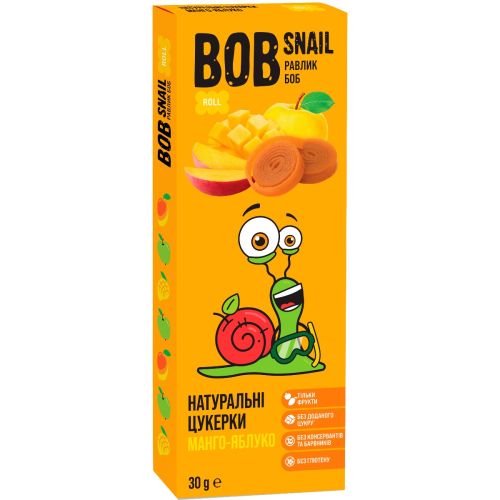 Цукерки Bob Snail (Равлик Боб) манго-яблуко 30 г недорого - фото №1 Цукерки Bob Snail (Равлик Боб) манго-яблуко 30 г недорого