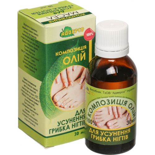 Композиция эфирных масел Адверсо Для устранения грибка ногтей, 30 мл в интернет-аптеке - фото №1 Композиция эфирных масел Адверсо Для устранения грибка ногтей, 30 мл в интернет-аптеке