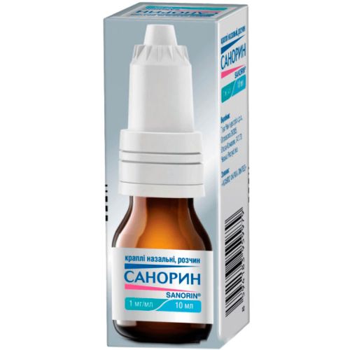 Санорин 0,1% капли 10 мл в городе Одесса : цены, характеристики. - фото №1 Санорин 0,1% капли 10 мл в городе Одесса : цены, характеристики.