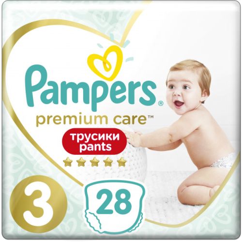 Підгузки-трусики Pampers Premium Care Pants 3 Midi (6-11 кг) №28 в інтернет-аптеці - фото №1 Підгузки-трусики Pampers Premium Care Pants 3 Midi (6-11 кг) №28 в інтернет-аптеці