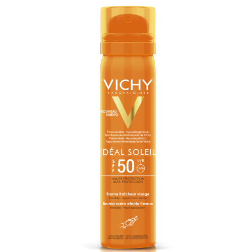 Спрей Vichy (Виши) Ideal Soleil невидимый солнцезащитный освежающий для лица SРF+50 75 мл ADD - фото №1 Спрей Vichy (Виши) Ideal Soleil невидимый солнцезащитный освежающий для лица SРF+50 75 мл ADD