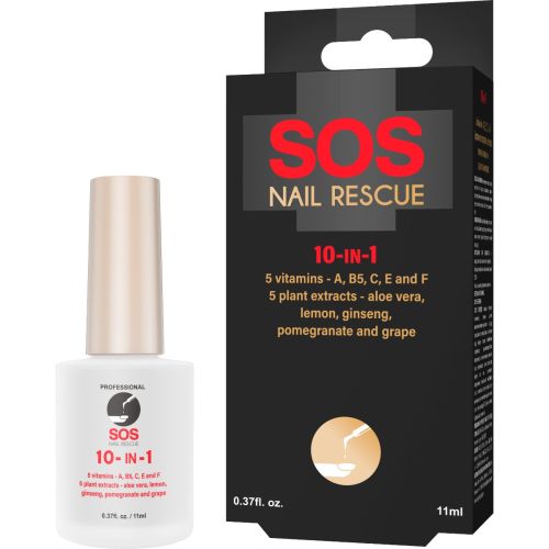 Укрепитель ногтей SOS Nail Rescue 10 в 1: 5 витаминов - А, В5, С, Е, F и 5 растительных экстрактов, 11 мл купить - фото №1 Укрепитель ногтей SOS Nail Rescue 10 в 1: 5 витаминов - А, В5, С, Е, F и 5 растительных экстрактов, 11 мл купить