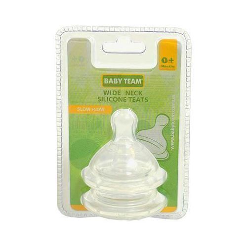 Соска силиконовая классическая для бутылочки с широким горлом медленный поток Baby Team (2020) 2 шт ADD - фото №1 Соска силиконовая классическая для бутылочки с широким горлом медленный поток Baby Team (2020) 2 шт ADD
