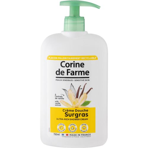 Гель-крем для душа Corine de Farme (Корин Де Фарм) питательный с экстрактом мадагаскарской ванили 750 мл купить - фото №1 Гель-крем для душа Corine de Farme (Корин Де Фарм) питательный с экстрактом мадагаскарской ванили 750 мл купить