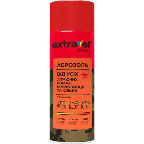 Аэрозоль Extravel Military от всех летающих насекомых-кровопивцев и клещей 125 мл фото - фото №1 Аэрозоль Extravel Military от всех летающих насекомых-кровопивцев и клещей 125 мл фото
