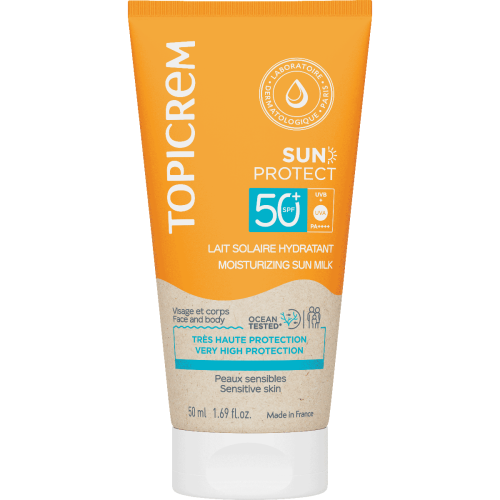 Молочко для лица и тела Topicrem (Топикрем) Sun Protect SPF50+ увлажняющее солнцезащитное, 200 мл ADD - фото №1 Молочко для лица и тела Topicrem (Топикрем) Sun Protect SPF50+ увлажняющее солнцезащитное, 200 мл ADD