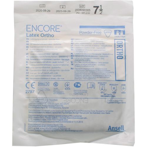 Перчатки Encore Ortho Latex хирургические латексные стерильные, р.7.5 в Украине - фото №1 Перчатки Encore Ortho Latex хирургические латексные стерильные, р.7.5 в Украине