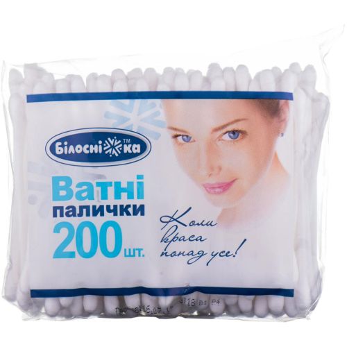 Ватные палочки Белоснежка, 200 шт. купить - фото №1 Ватные палочки Белоснежка, 200 шт. купить