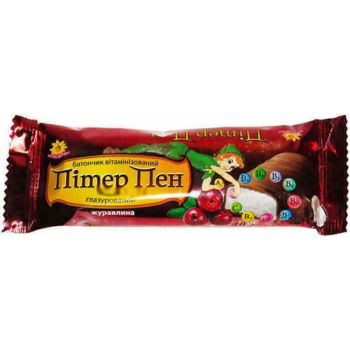 Батончик Пітер Пен вітамінізований журавлина в молочній глазуріі в місті Одеса : ціни, характеристика. - фото №1 Батончик Пітер Пен вітамінізований журавлина в молочній глазуріі в місті Одеса : ціни, характеристика.