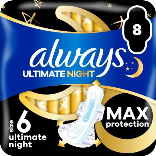 Прокладки гігієнічні Always Ultimate Night, 9 крапель, р.6 №8 недорого - фото №1 Прокладки гігієнічні Always Ultimate Night, 9 крапель, р.6 №8 недорого