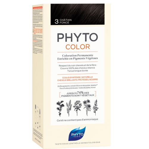 Крем-краска для волос Phyto (Фито) Phytocolor Тон 3 (темный шатен) цена - фото №1 Крем-краска для волос Phyto (Фито) Phytocolor Тон 3 (темный шатен) цена