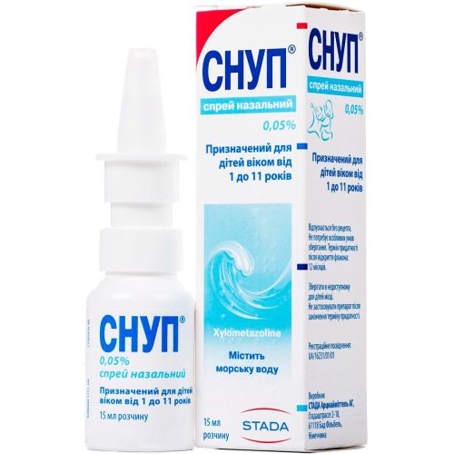 Снуп 0,05% спрей назальний 15 мл фото - фото №1 Снуп 0,05% спрей назальний 15 мл фото