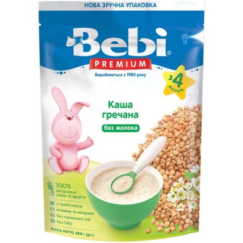 Каша безмолочна Bebi Premium гречка з 4 місяців 200 г замовити - фото №1 Каша безмолочна Bebi Premium гречка з 4 місяців 200 г замовити