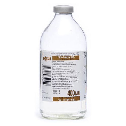 ГЕК-Інфузія 10% розчин для інфузій 400 мл ціна - фото №1 ГЕК-Інфузія 10% розчин для інфузій 400 мл ціна