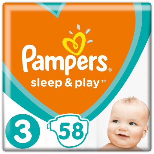 Підгузки Pampers Sleep&Play Midi 3 (5-9 кг) 58 шт купити - фото №1 Підгузки Pampers Sleep&Play Midi 3 (5-9 кг) 58 шт купити
