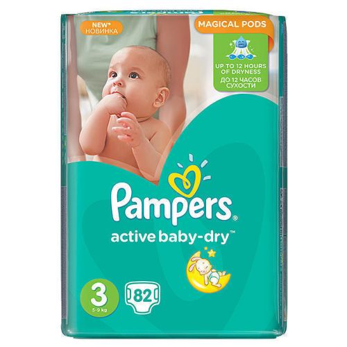 Підгузки Pampers Active Baby Midi р.3 (5-9 кг) (Джамбо) 82 шт в Україні - фото №1 Підгузки Pampers Active Baby Midi р.3 (5-9 кг) (Джамбо) 82 шт в Україні