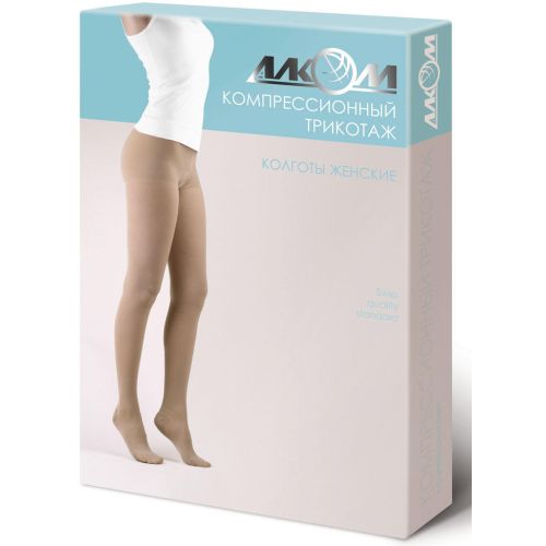 Колготки Алком женские компрессионные 2 7012 бежевые (р.3) недорого - фото №1 Колготки Алком женские компрессионные 2 7012 бежевые (р.3) недорого