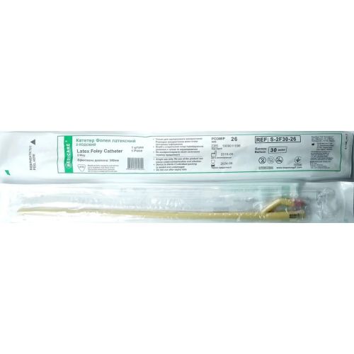 Катетер Фолея 2-ходовой Medicare СН 26, розовый цена - фото №1 Катетер Фолея 2-ходовой Medicare СН 26, розовый цена