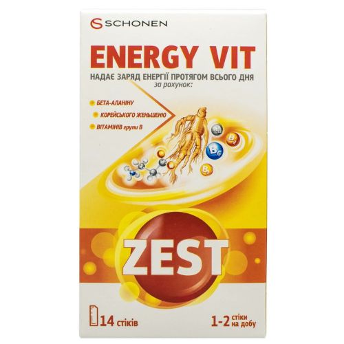 Zest (Зест) Energy Vit (Энерджи Вит) стик № 14 в интернет-аптеке - фото №1 Zest (Зест) Energy Vit (Энерджи Вит) стик № 14 в интернет-аптеке