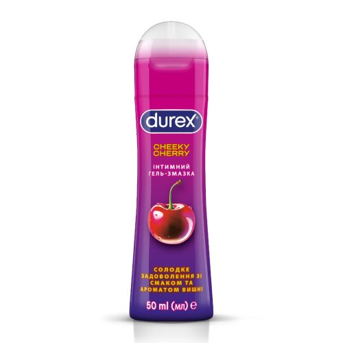 Інтимний гель-змазка DUREX Cheeky Cherry зі смаком та ароматом вишні (лубрикант), 50 мл в Дніпрі : ціни, характеристика. - фото №1 Інтимний гель-змазка DUREX Cheeky Cherry зі смаком та ароматом вишні (лубрикант), 50 мл в Дніпрі : ціни, характеристика.