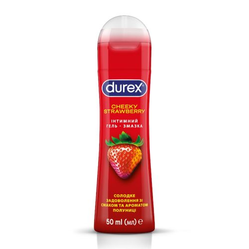 Інтимний гель-змазка DUREX Cheeky Strawberry зі смаком та ароматом полуниці (лубрикант), 50 мл в Дніпрі : ціни, характеристика. - фото №1 Інтимний гель-змазка DUREX Cheeky Strawberry зі смаком та ароматом полуниці (лубрикант), 50 мл в Дніпрі : ціни, характеристика.