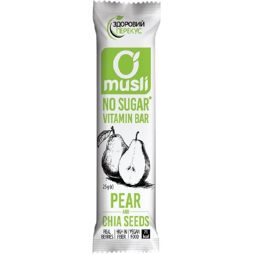 Добавка дієтична Здоровий перекус з грушею та насінням Чіа 25 г в місті Чернігів : ціни, характеристика. - фото №1 Добавка дієтична Здоровий перекус з грушею та насінням Чіа 25 г в місті Чернігів : ціни, характеристика.