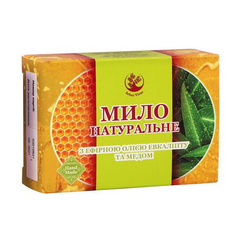Мило натуральне з ефірною олією евкаліпту та медом, 75 г замовити - фото №1 Мило натуральне з ефірною олією евкаліпту та медом, 75 г замовити