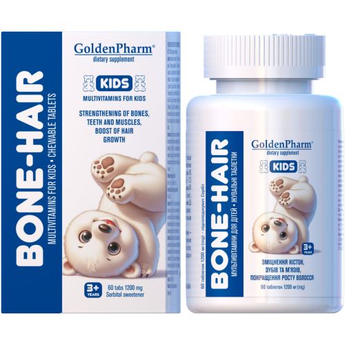 Bone-Hair дитячі жувальні таблетки №60 в місті Запоріжжя : ціни, характеристика. - фото №1 Bone-Hair дитячі жувальні таблетки №60 в місті Запоріжжя : ціни, характеристика.