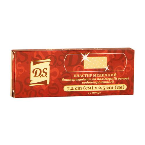 Пластырь медицинский D.S. бактерицидный на полимерной основе прозрачен 7,2 см х 2,5 см, 10 шт. купить - фото №1 Пластырь медицинский D.S. бактерицидный на полимерной основе прозрачен 7,2 см х 2,5 см, 10 шт. купить